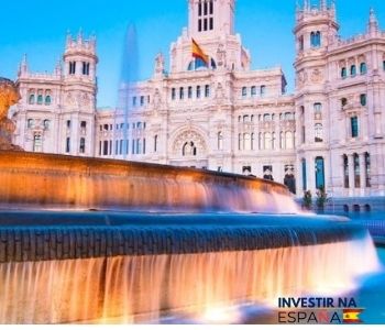 A figura mostra a foto de um lugar embelmático da capital da espanha, a fonte de cibeles para exemplificar o lugar onde estamos investindo: Espanha